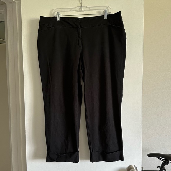 Eileen Fisher Pants - Eileen Fisher Designer Black Cropped Business Casual Stretch Pants size XL EUC